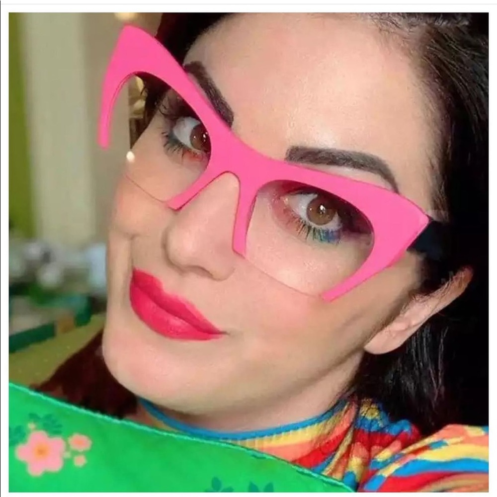 Cat eye clear lens glasses